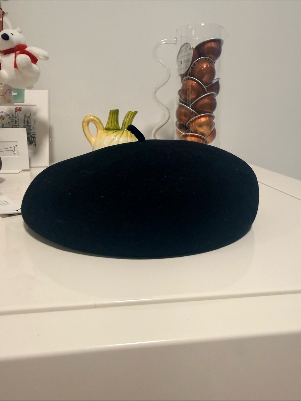 Gigi Burris Black Beret Wool Hat
